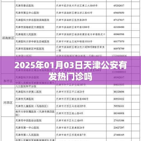 天津公安發(fā)熱門診情況查詢，最新動態(tài)與地點