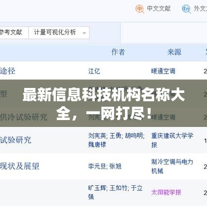 最新信息科技機(jī)構(gòu)名稱(chēng)大全，一網(wǎng)打盡！