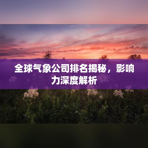 全球氣象公司排名揭秘，影響力深度解析